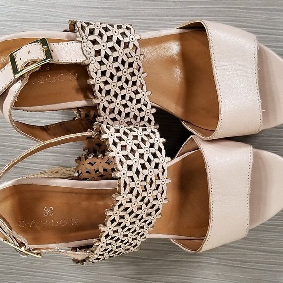 Caslon 'Hanna' Platform Wedge Sandal, Natural Leather, Womens Size 6.5 M - Picture 10 of 12